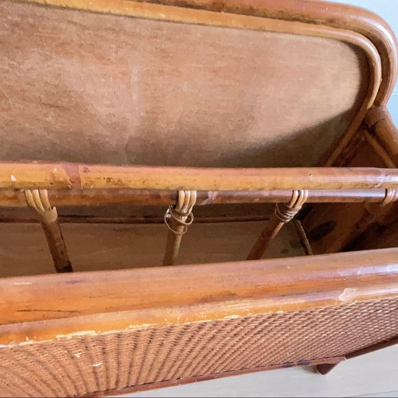 Vintage Rattan & Wicker Magazine Holder Rack 1970s - Picture 11 of 11